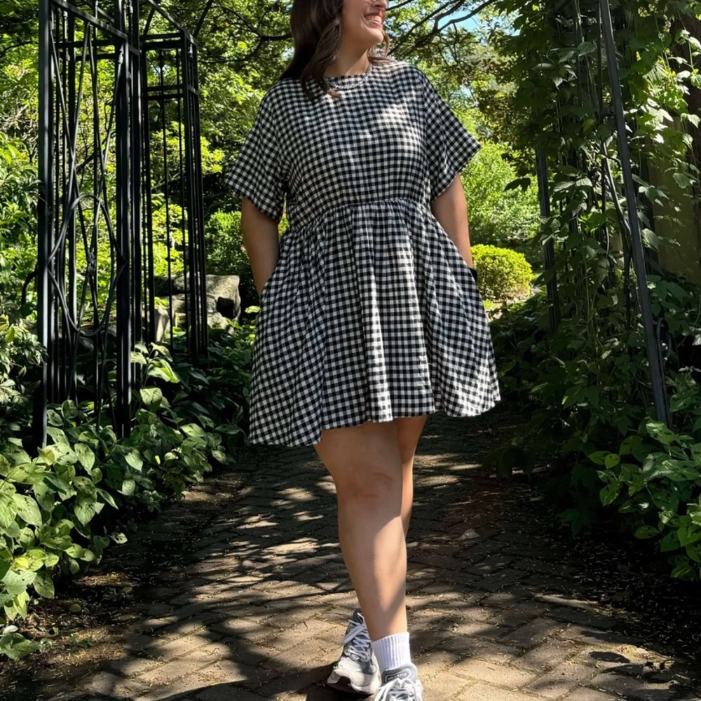 Black and White Gingham Mini Dress